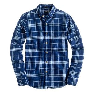 J. Crew Blue Plaid Slim Men’s Size Medium Button